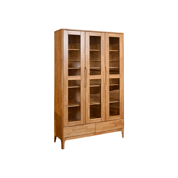 三门书柜（原木色）