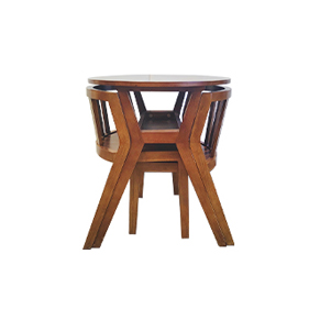 阳台一桌两椅胡桃色